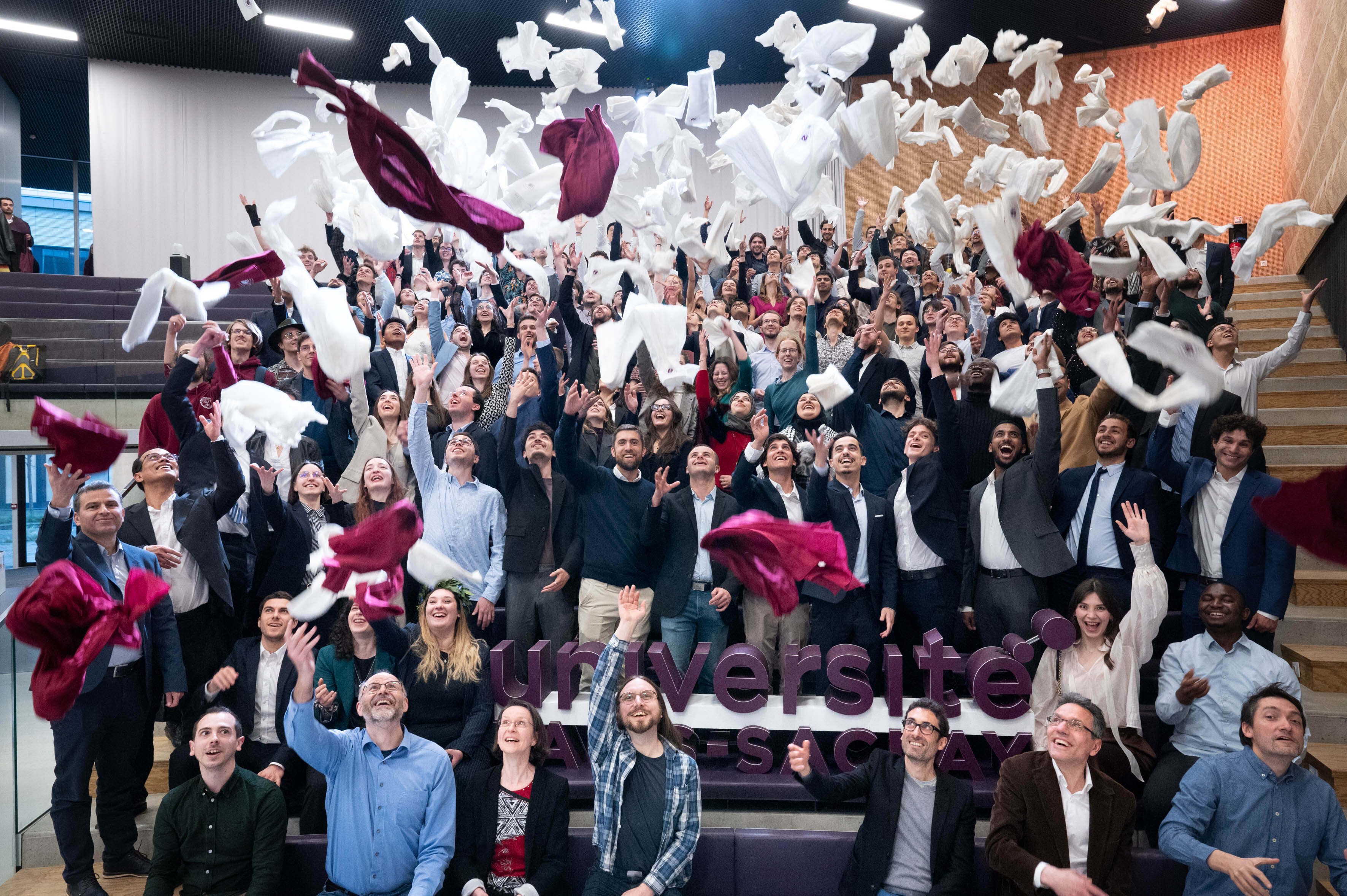 Paris-Saclay graduates celebrating together